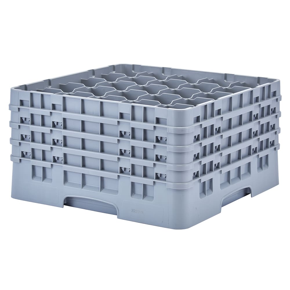 Cambro 25S900151 Camrack® Glass Rack w/ (25) Compartments - (4) Extenders, Soft Gray