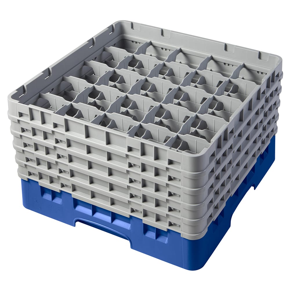Cambro 25S958168 Camrack® Glass Rack w/ (25) Compartments - (5) Gray Extenders, Blue