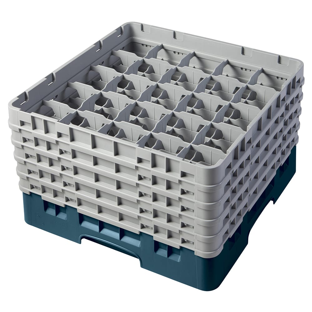 Cambro 25S958414 Camrack® Glass Rack w/ (25) Compartments - (5) Gray Extenders, Teal