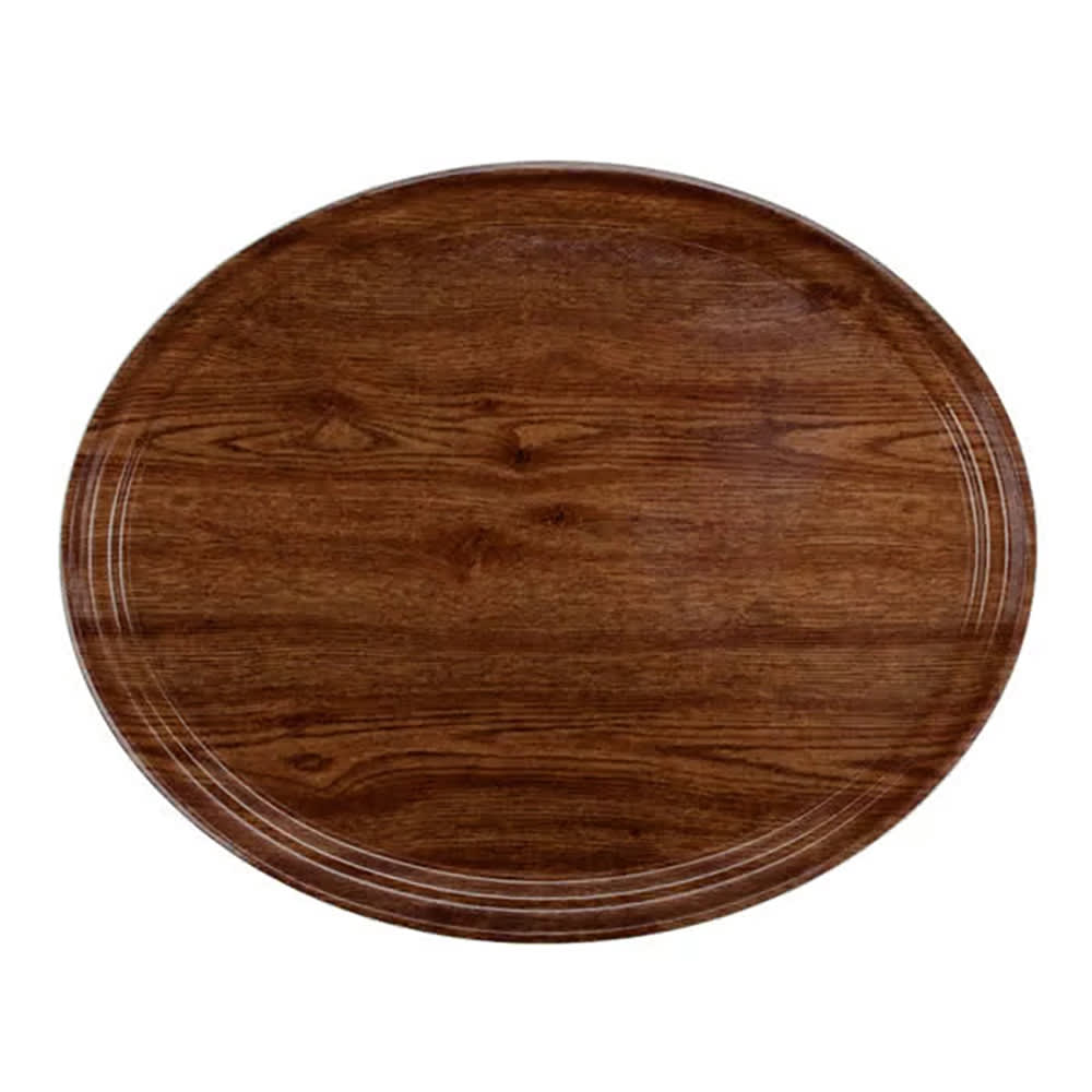 Cambro 2700304 Oval Serving Camtray® - 22" x 26 7/8", Fiberglass, Country Oak
