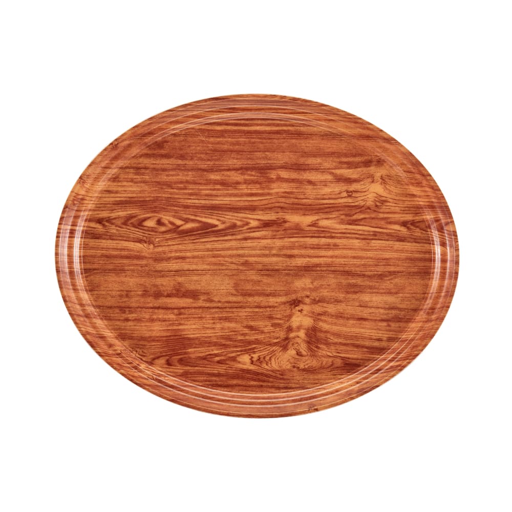 Cambro 2700309 Oval Serving Camtray® - 22" x 26 7/8", Fiberglass, Java Teak
