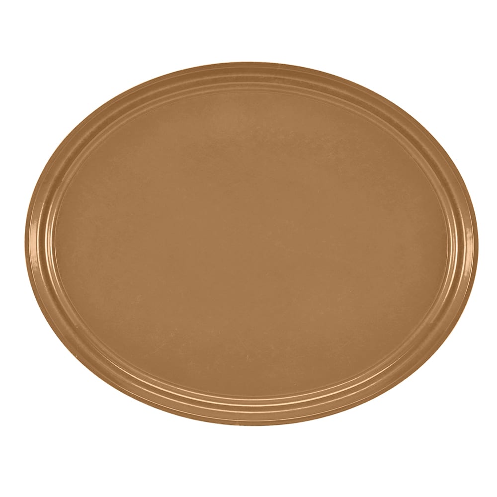Cambro 2700508 Oval Serving Camtray - 22x27", Fiberglass, Suede Brown