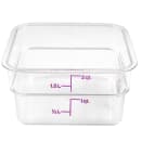 Cambro 2SFSCW441 2 qt Square Food Storage Container - CamSquare®, Allergen-Free, Polycarbonate, Clear thumbnail 4
