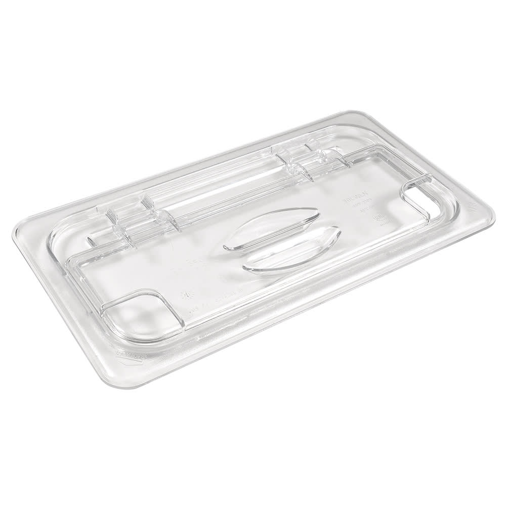 Cambro 30CWLN135 FlipLid Food Pan Cover - 1/3 Size, Notched, Hinged, Clear