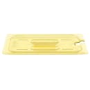 Cambro 30HPCHN150 H-Pan Food Pan Cover - 1/3 Size, Non-Stick, Notched with Handle, Amber thumbnail 2