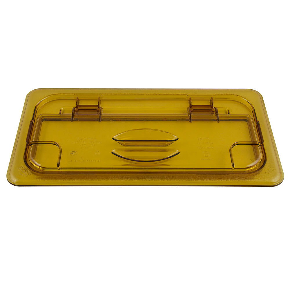 Cambro 30HPL150 FlipLid Hot Food Pan Cover - 1/3 Size, Hinged, Amber