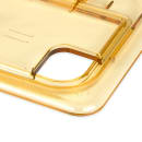 Cambro 30HPLN150 FlipLid Hot Food Pan Cover - 1/3 Size, Notched, Hinged, Amber thumbnail 5