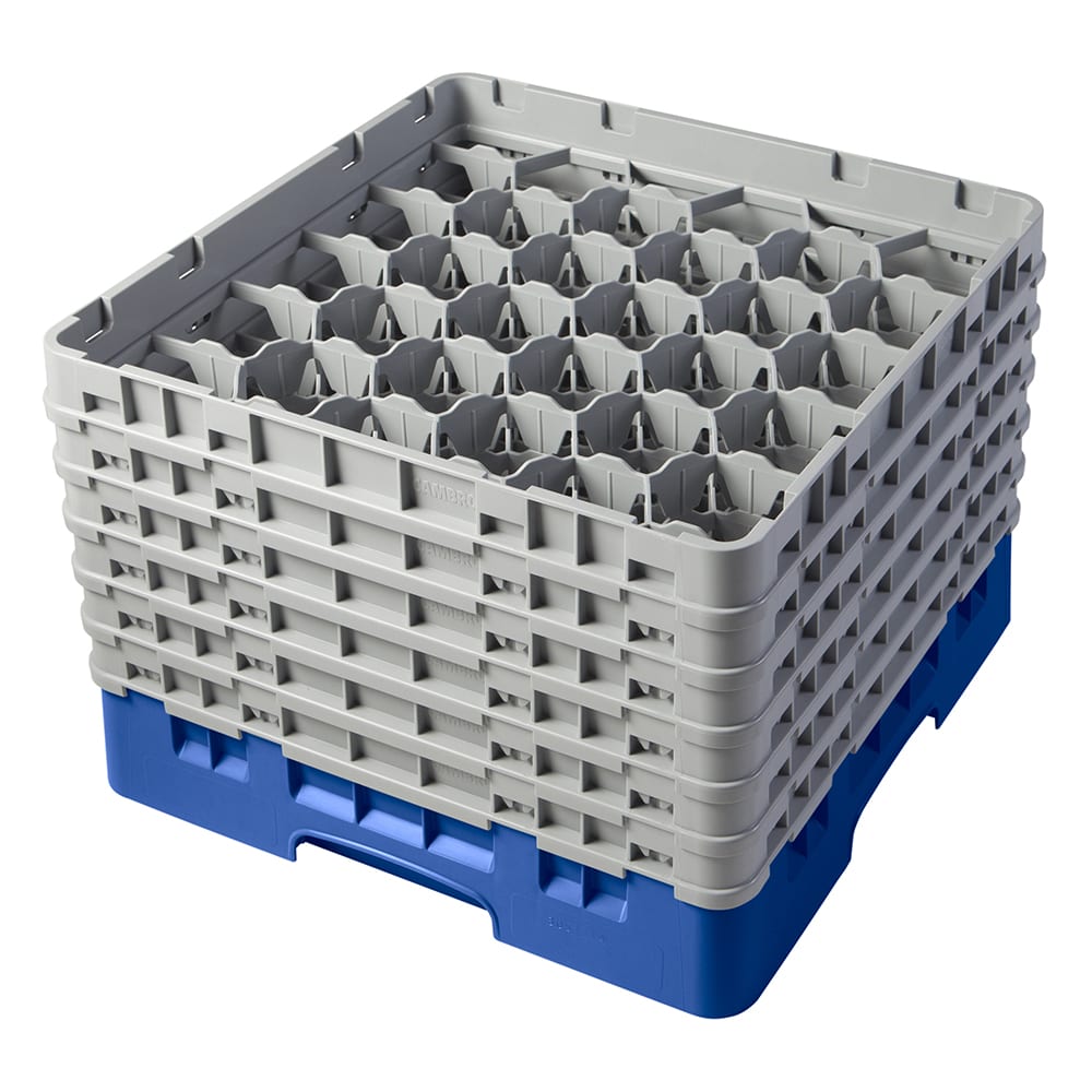 Cambro 30S1114168 Camrack® Glass Rack w/ (30) Compartments - (6) Gray Extenders, Blue