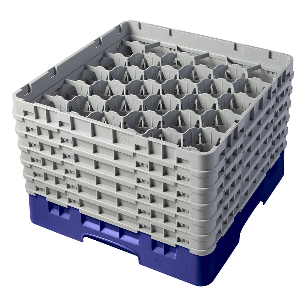 Cambro 30S1114186 Camrack® Glass Rack w/ (30) Compartments - (6) Gray Extenders, Navy Blue