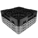 Cambro 30S638110 Camrack® Glass Rack w/ (30) Compartments - (3) Gray Extenders, Black thumbnail 4