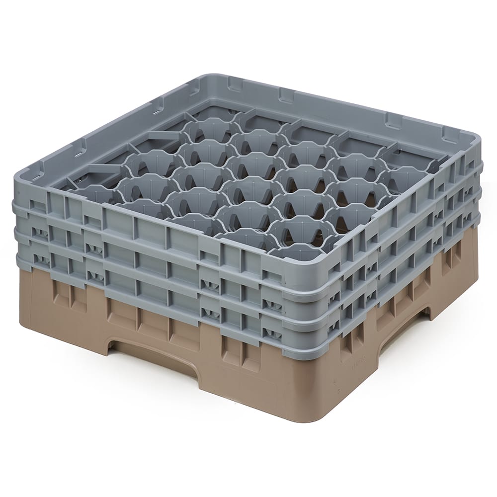Cambro 30S638184 Camrack® Glass Rack w/ (30) Compartments - (3) Gray Extenders, Beige