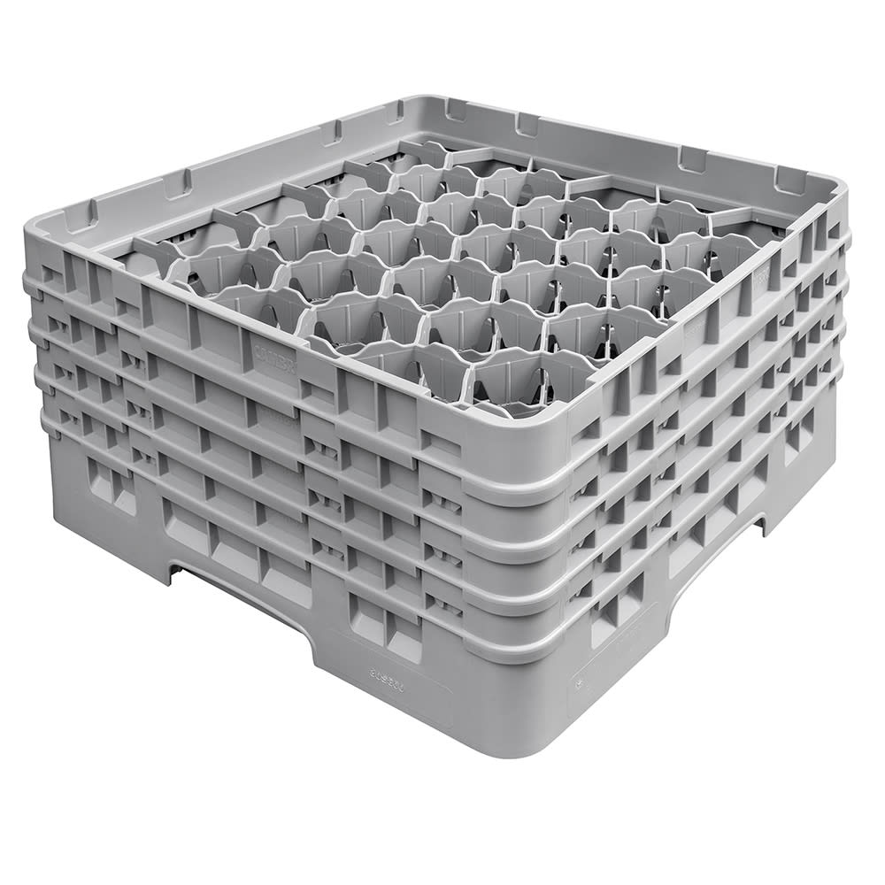Cambro 30S800151 Camrack® Glass Rack w/ (30) Compartments - (4) Gray Extenders, Soft Gray