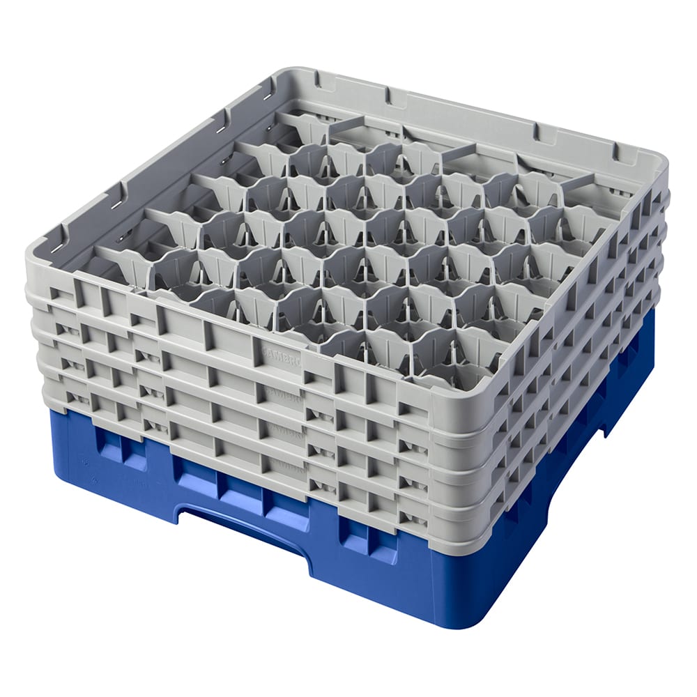 Cambro 30S800168 Camrack® Glass Rack w/ (30) Compartments - (4) Gray Extenders, Blue