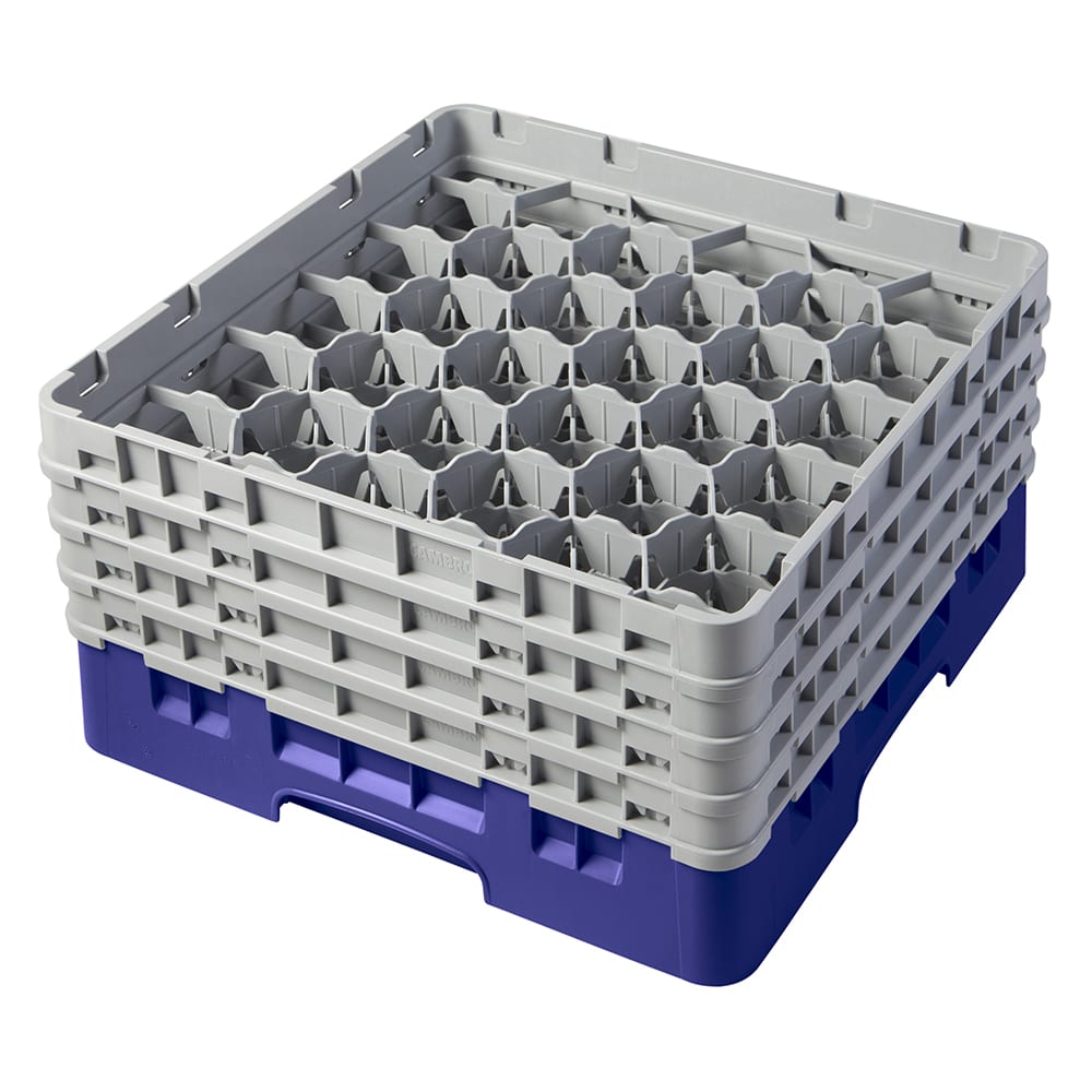 Cambro 30S800186 Camrack® Glass Rack w/ (30) Compartments - (4) Gray Extenders, Navy Blue