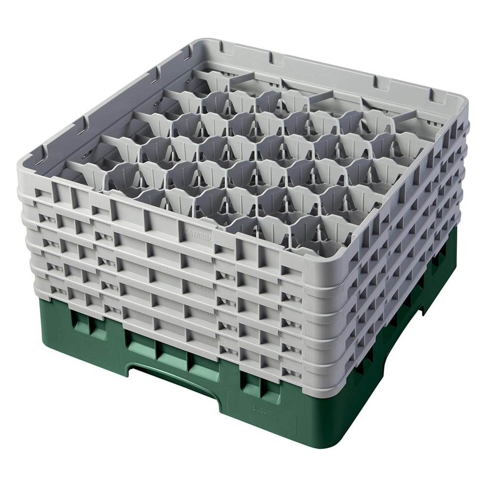 Cambro 30S958119 Camrack® Glass Rack w/ (30) Compartments - (5) Gray Extenders, Sherwood Green