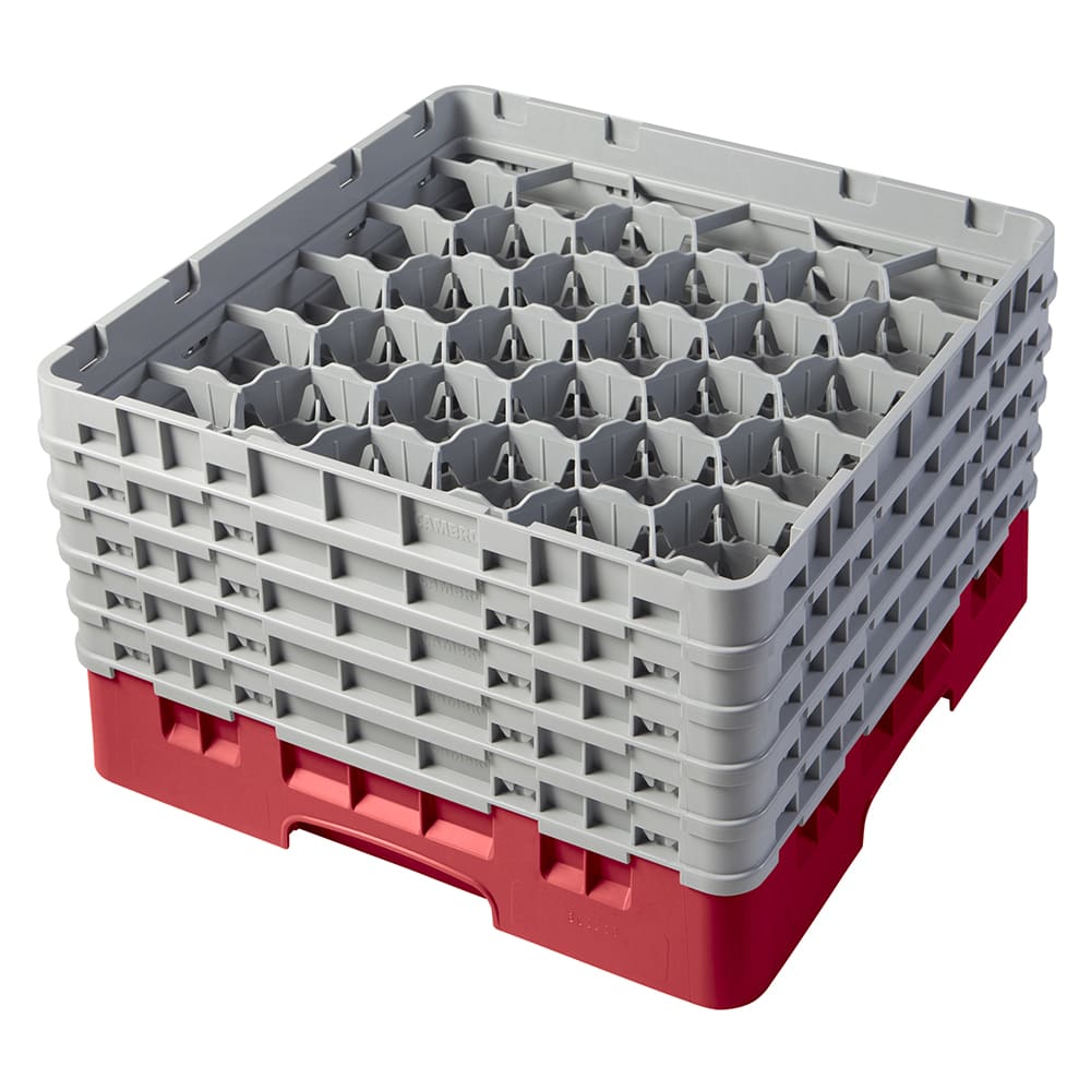 Cambro 30S958163 Camrack® Glass Rack w/ (30) Compartments - (5) Gray Extenders, Red