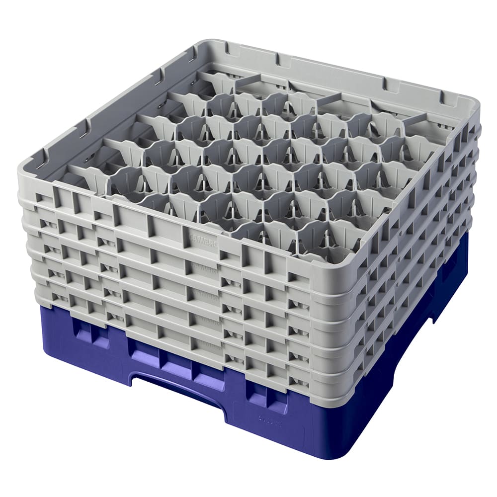 Cambro 30S958186 Camrack® Glass Rack w/ (30) Compartments - (5) Gray Extenders, Navy Blue