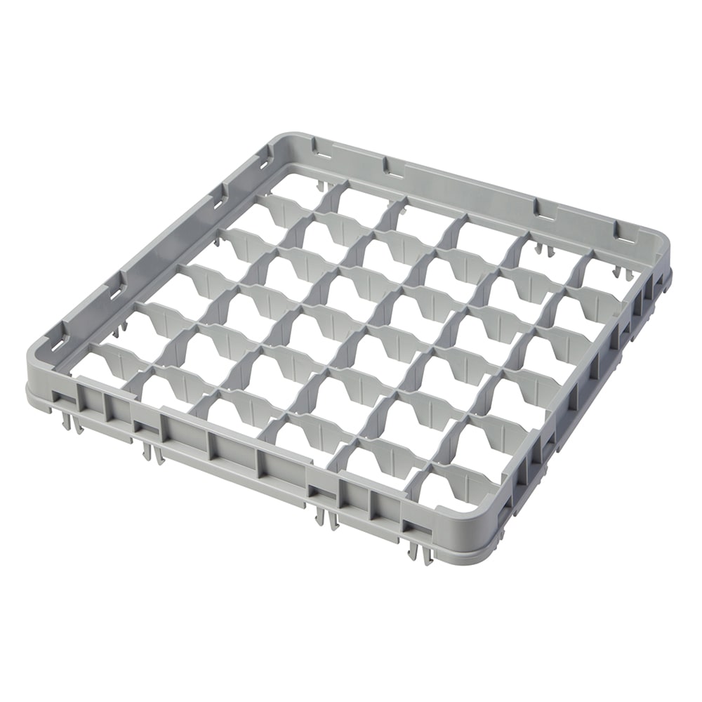 Cambro 36E2151 Full Size Glass Rack Extender w/ (36) Compartments - Half Drop, Soft Gray