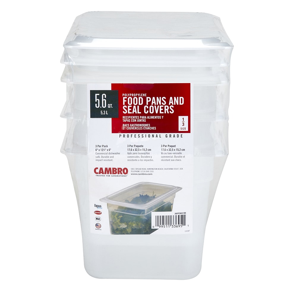 Cambro 36PPSW3190 6"D Third Size Food Pan
