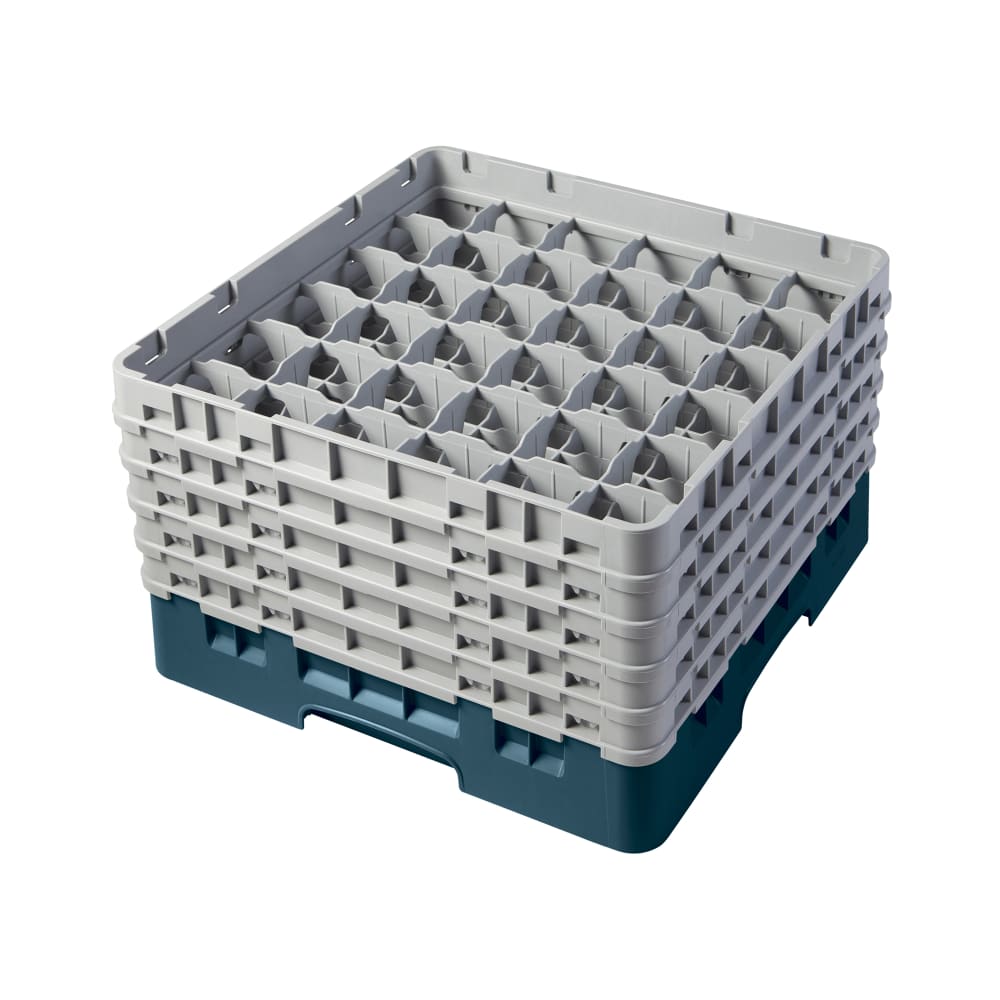 Cambro 36S1058414 Camrack® Glass Rack w/ (36) Compartments - (5) Gray Extenders, Teal