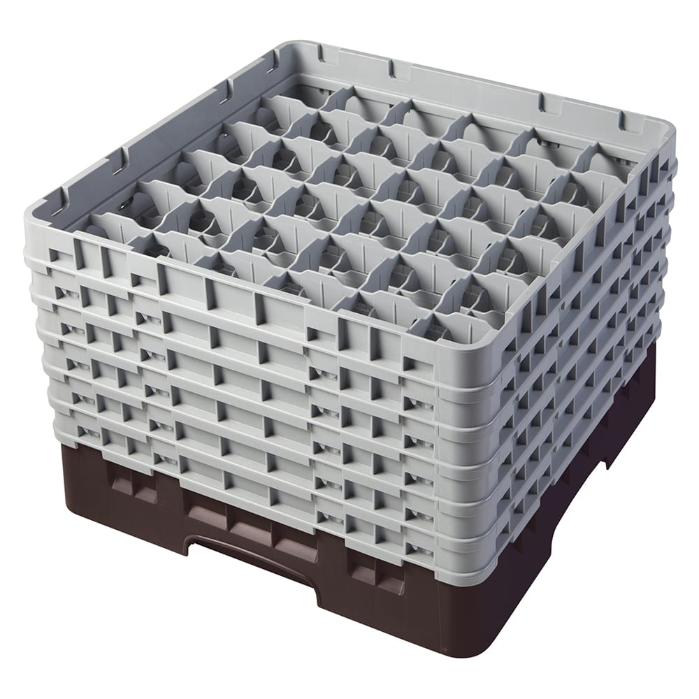 Cambro 36S1114167 Camrack® Glass Rack w/ (36) Compartments - (6) Gray Extenders, Brown