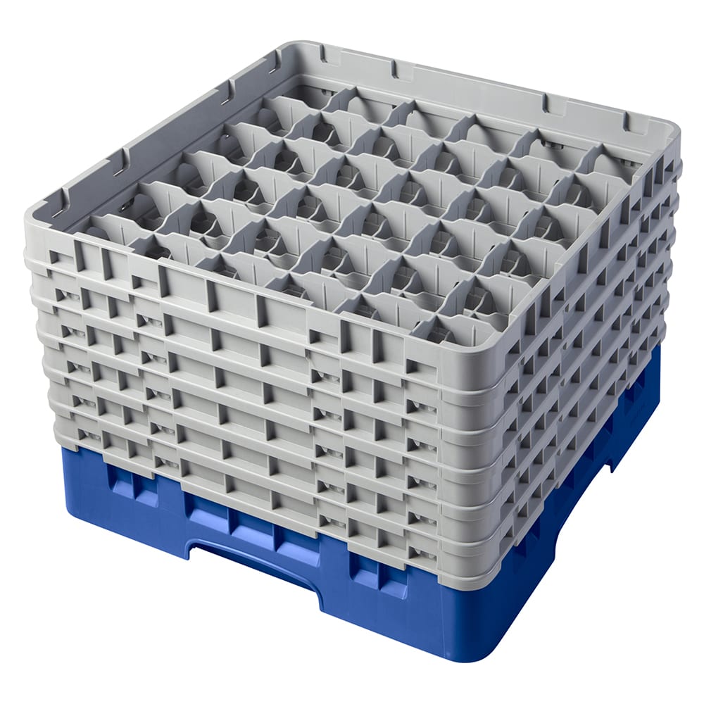 Cambro 36S1114168 Camrack® Glass Rack w/ (36) Compartments - (6) Gray Extenders, Blue