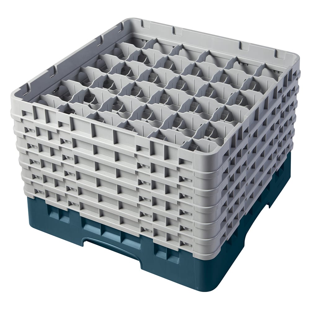 Cambro 36S1114414 Camrack® Glass Rack w/ (36) Compartments - (6) Gray Extenders, Teal