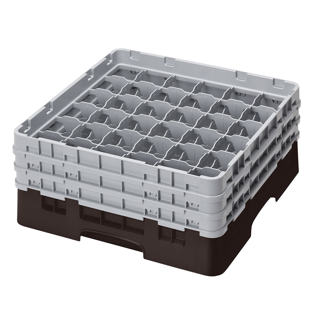 Cambro 36S638167 Camrack® Glass Rack w/ (36) Compartments - (3) Gray Extenders, Brown