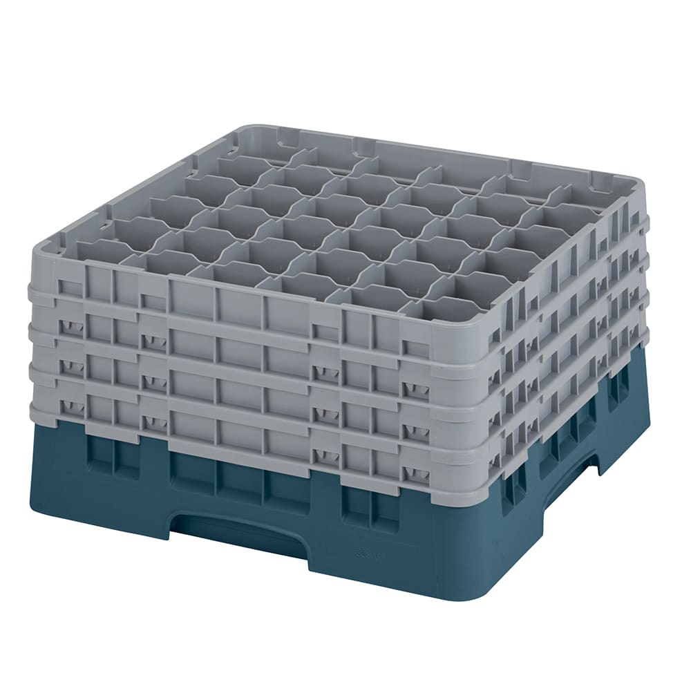 Cambro 36S900414 Camrack® Glass Rack w/ (36) Compartments - (4) Gray Extenders, Teal