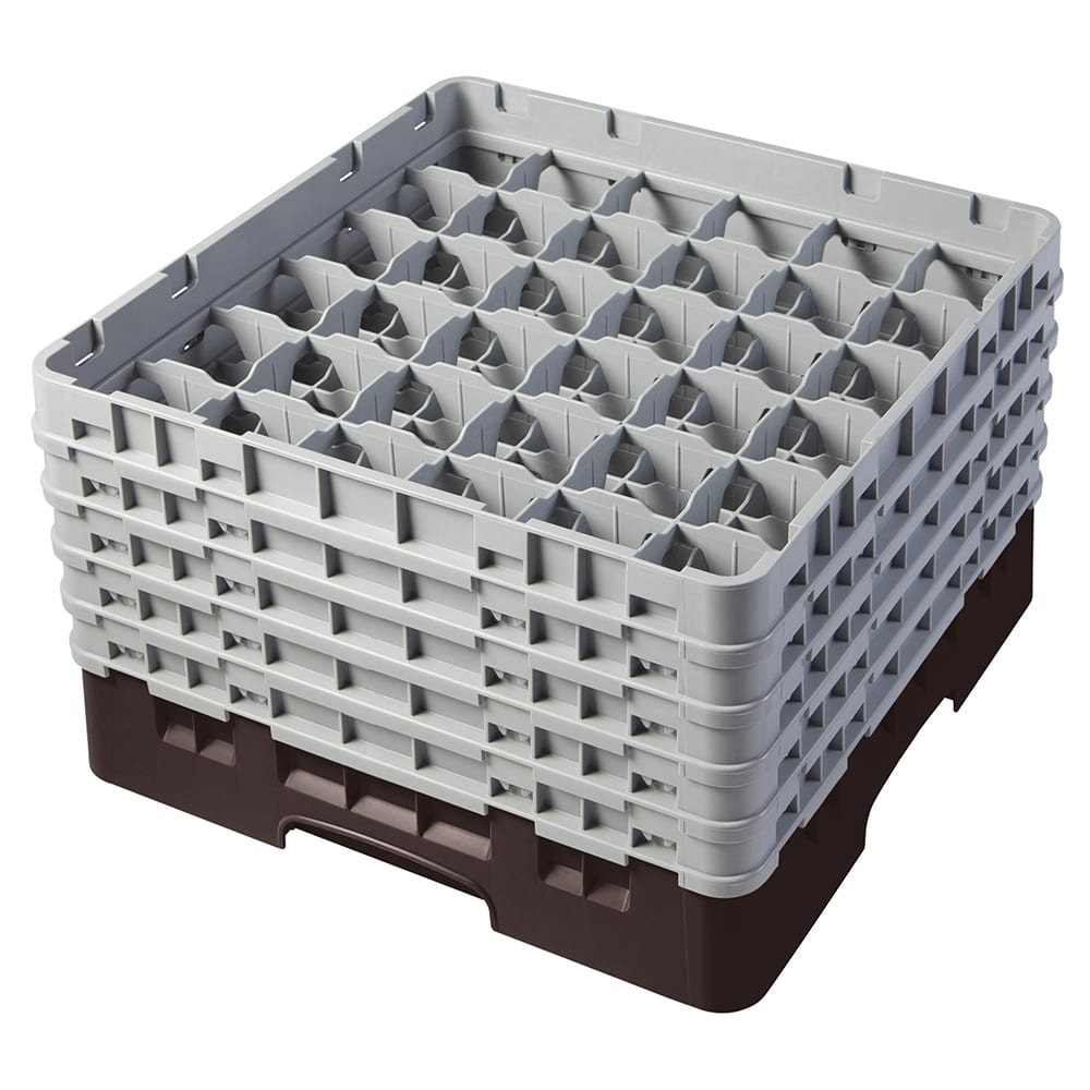 Cambro 36S958167 Camrack® Glass Rack w/ (36) Compartments - (5) Gray Extenders, Brown