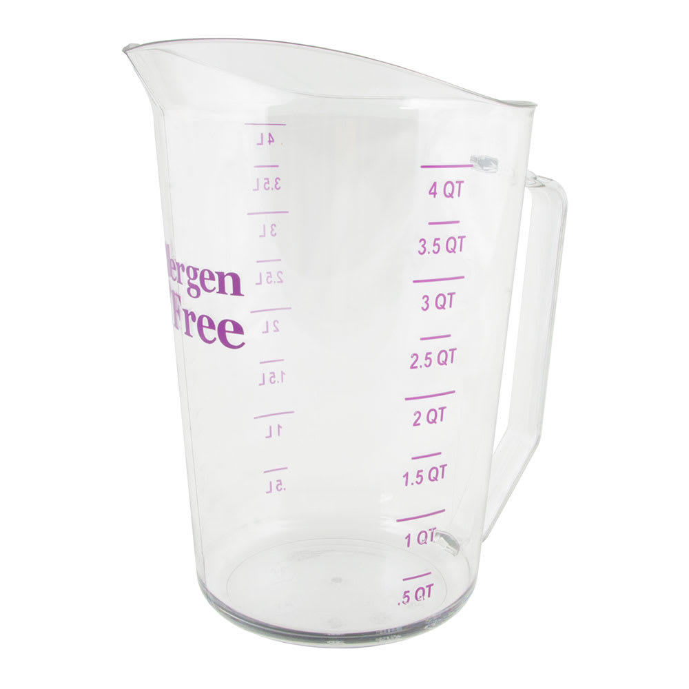 Cambro 400MCCW441 Measuring Cup w/ 4 qt Capacity, Allergen-Free, Polycarbonate, Clear