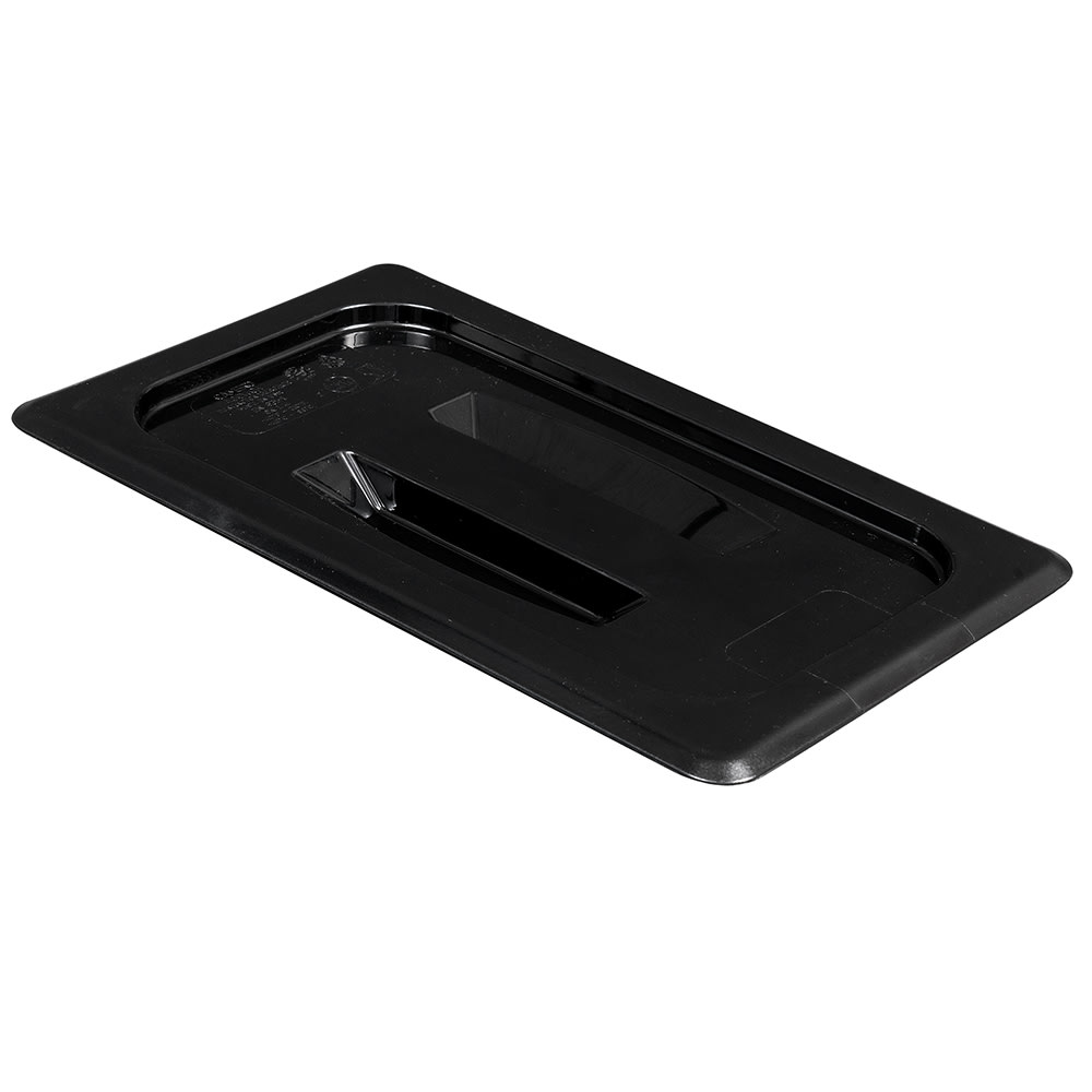 Cambro 40CWCH110 Camwear Food Pan Cover - 1/4 Size, Flat with Handle, Black