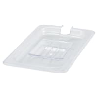Cambro 40CWCHN135 Camwear Food Pan Cover - 1/4 Size, Notched with Handle, Clear thumbnail 6