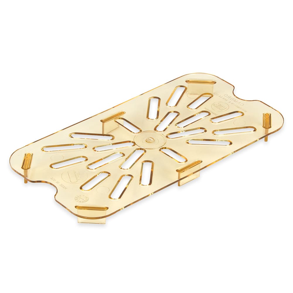 Cambro 40HPD150 H-Pan Drain Shelf - 1/4 Size, Amber