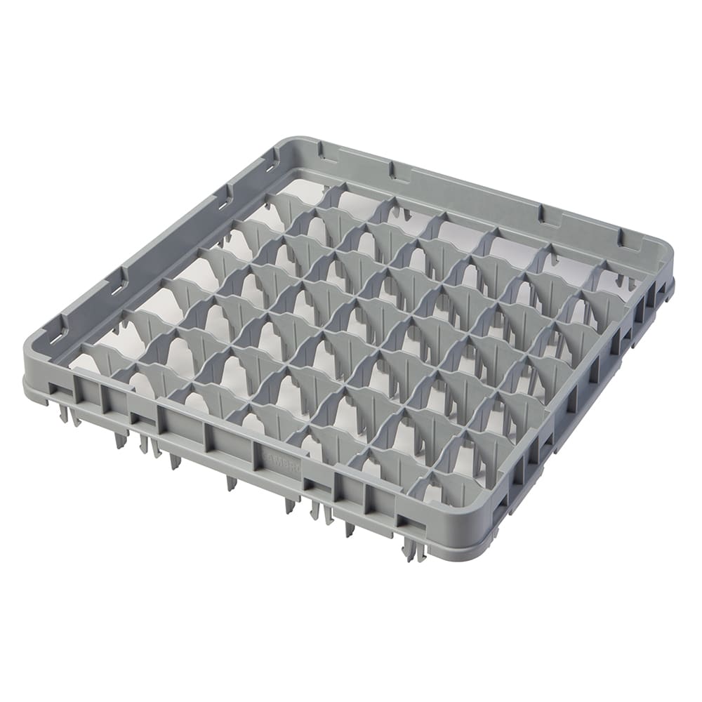 Cambro 49E1151 Full Size Glass Rack Extender w/ (49) Compartments - Full Drop, Soft Gray