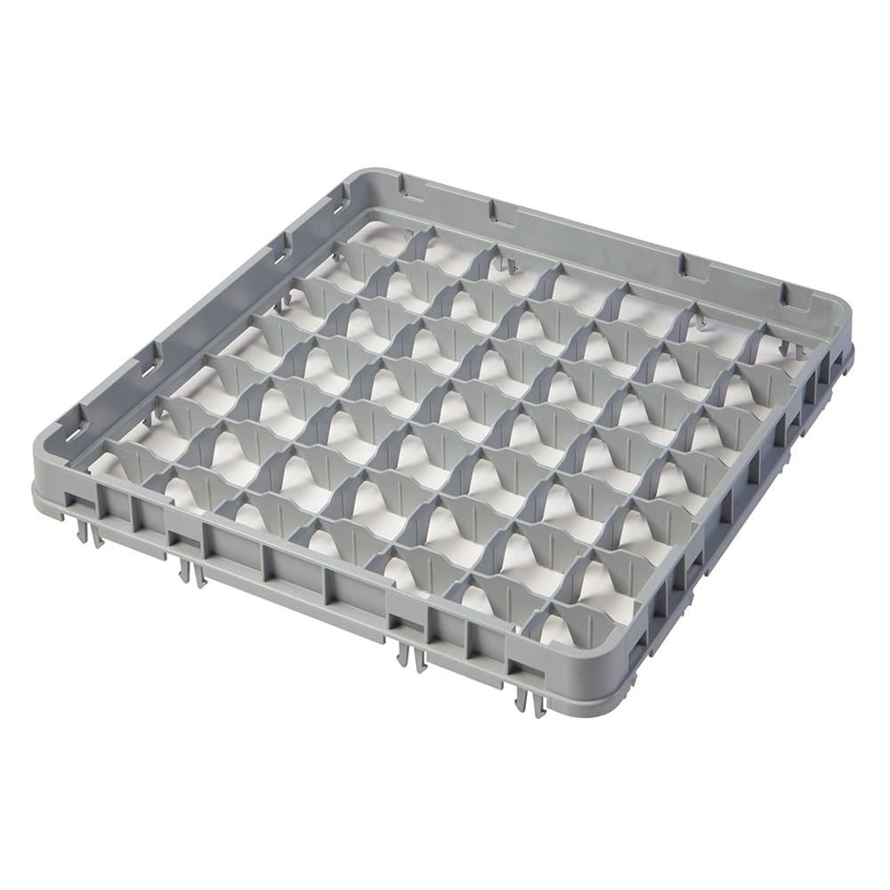 Cambro 49E2151 Full Size Glass Rack Extender w/ (49) Compartments - Half Drop, Soft Gray