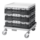 Cambro 49S318110 Camrack® Glass Rack w/ (49) Compartments - (1) Gray Extender, Black thumbnail 6