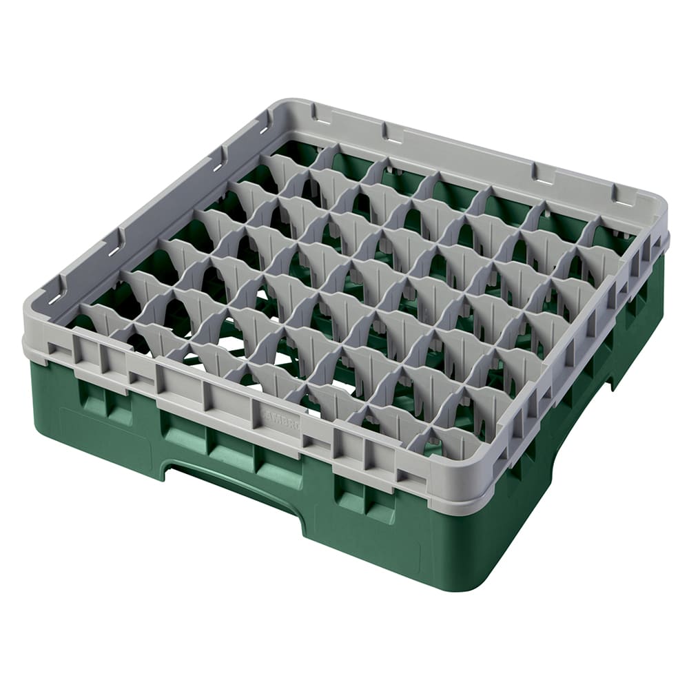 Cambro 49S318119 Camrack® Glass Rack w/ (49) Compartments - (1) Gray Extender, Sherwood Green