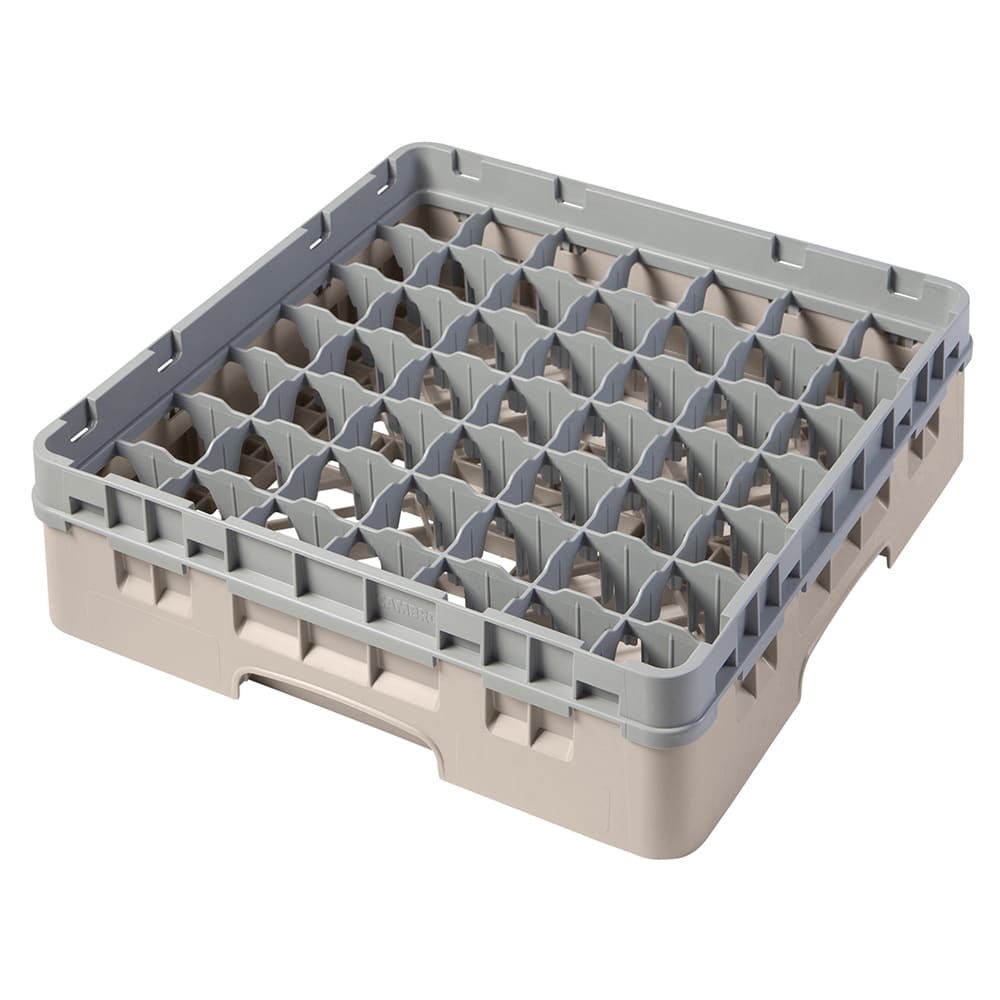 Cambro 49S318184 Camrack® Glass Rack w/ (49) Compartments - (1) Gray Extender, Beige