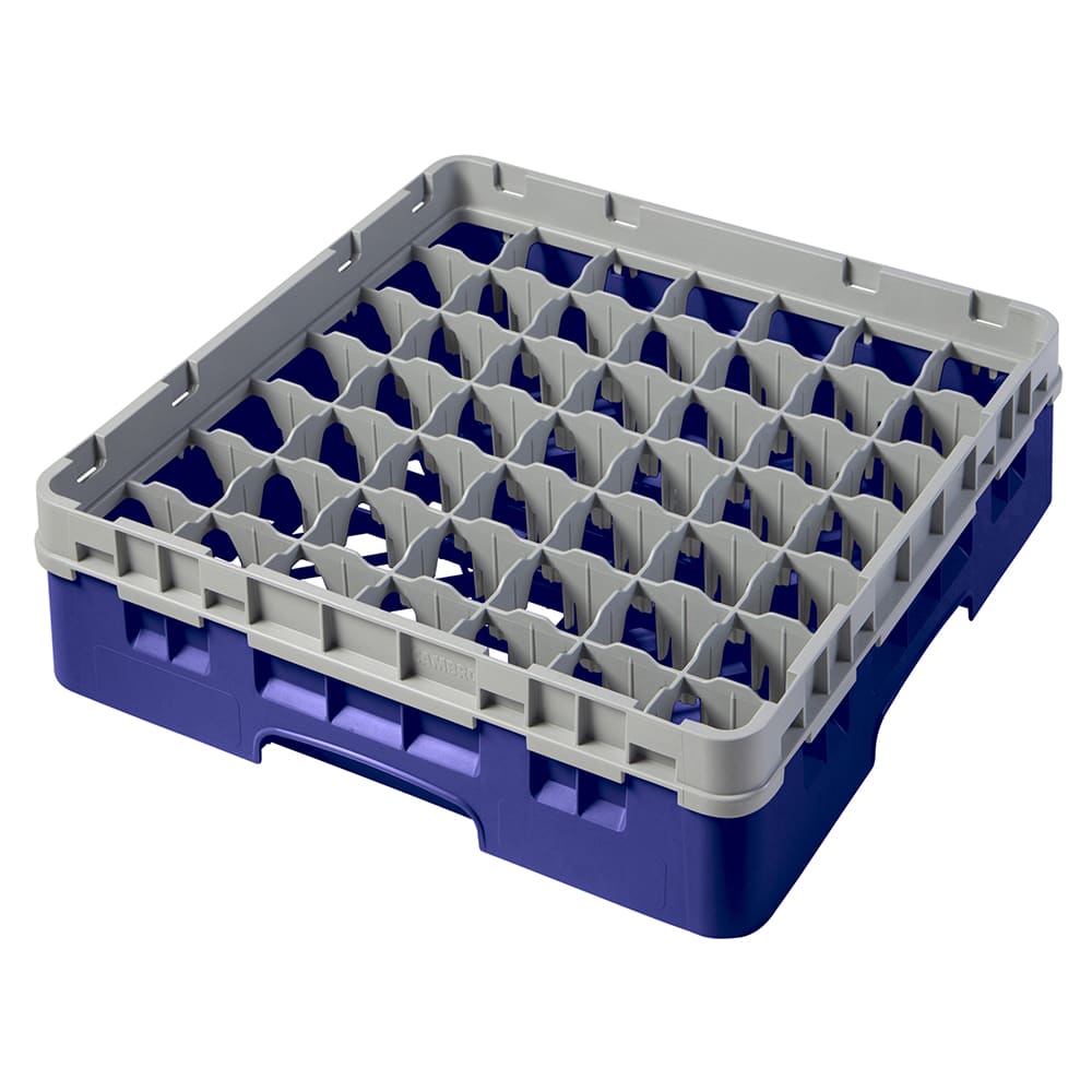 Cambro 49S318186 Camrack® Glass Rack w/ (49) Compartments - (1) Gray Extender, Navy Blue