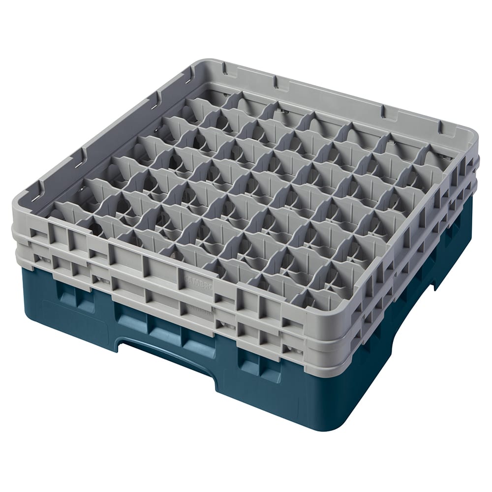 Cambro 49S434414 Camrack® Glass Rack w/ (49) Compartments - (2) Gray Extenders, Teal
