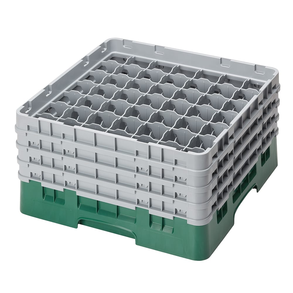 Cambro 49S800119 Camrack® Glass Rack w/ (49) Compartments - (4) Gray Extenders, Sherwood Green