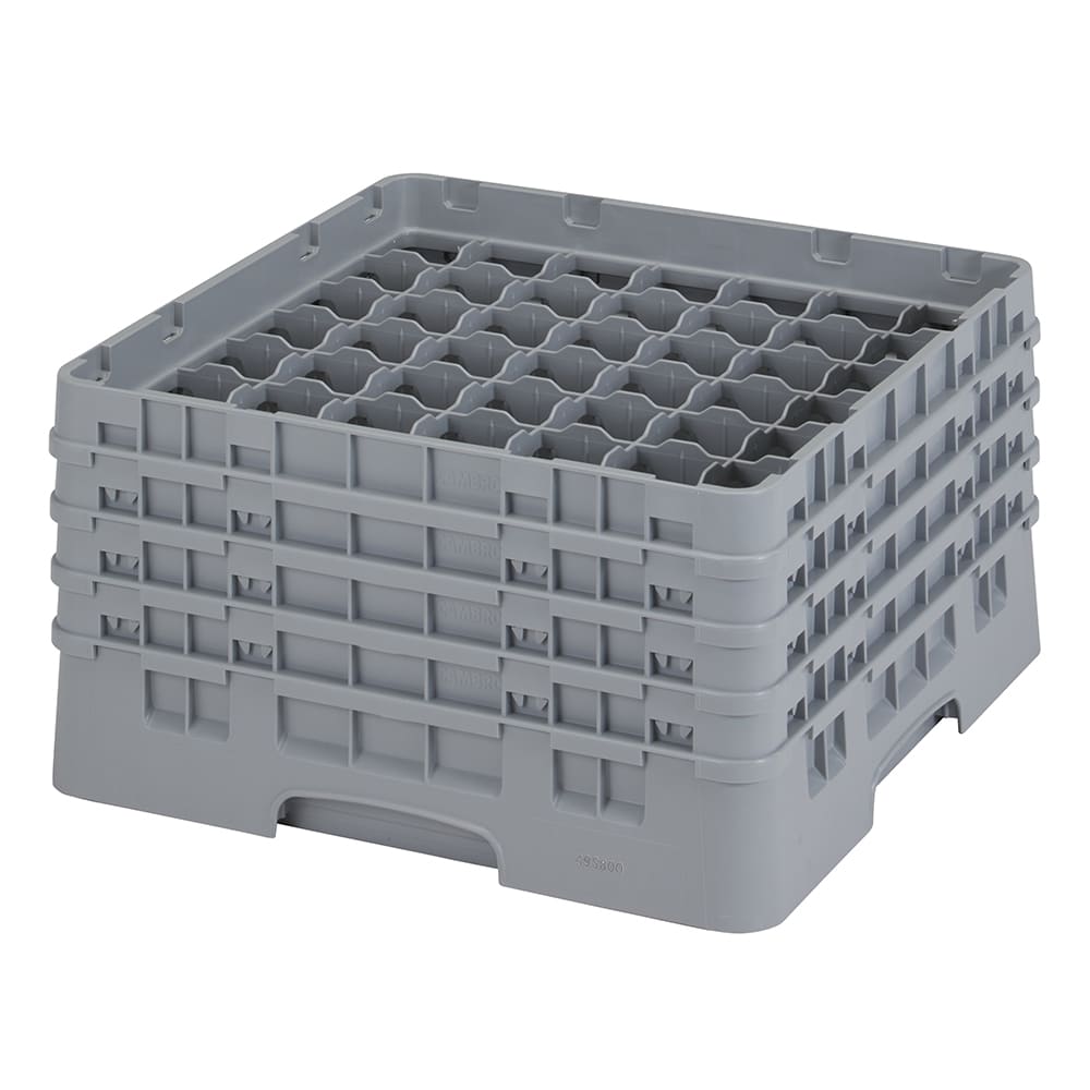 Cambro 49S800151 Camrack® Glass Rack w/ (49) Compartments - (4) Gray Extenders, Soft Gray