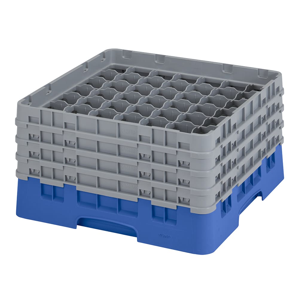 Cambro 49S800168 Camrack® Glass Rack w/ (49) Compartments - (4) Gray Extenders, Blue