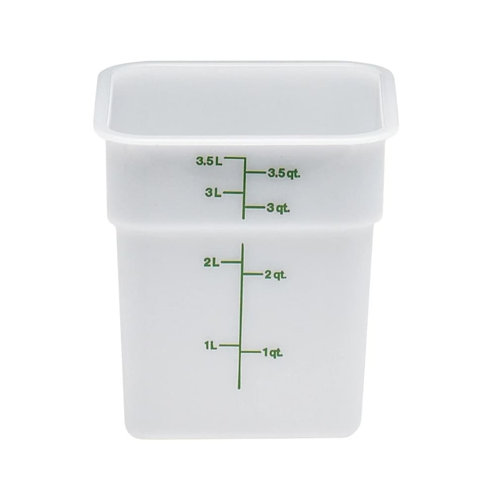 Cambro 4SFSP148 4 qt Square Food Storage Container - CamSquare®, Natural White