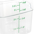 Cambro 4SFSPROCW135 4 qt FreshPro Square Food Storage Container - CamSquare®, Polycarbonate, Green Graduation thumbnail 4