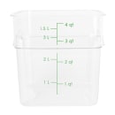 Cambro 4SFSPROCW135 4 qt FreshPro Square Food Storage Container - CamSquare®, Polycarbonate, Green Graduation thumbnail 8