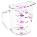 Cambro 50MCCW441 1 pint Measuring Cup - Allergen-Free, Polycarbonate, Clear thumbnail 2