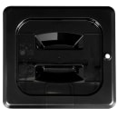 Cambro 60CWCH110 Camwear Food Pan Cover - 1/6 Size, Flat with Handle, Black thumbnail 3