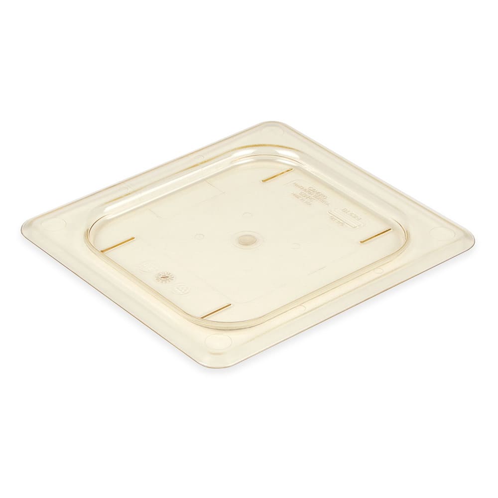 Cambro 60HPC150 H-Pan Food Pan Cover - 1/6 Size, Non-Stick, Flat, Amber